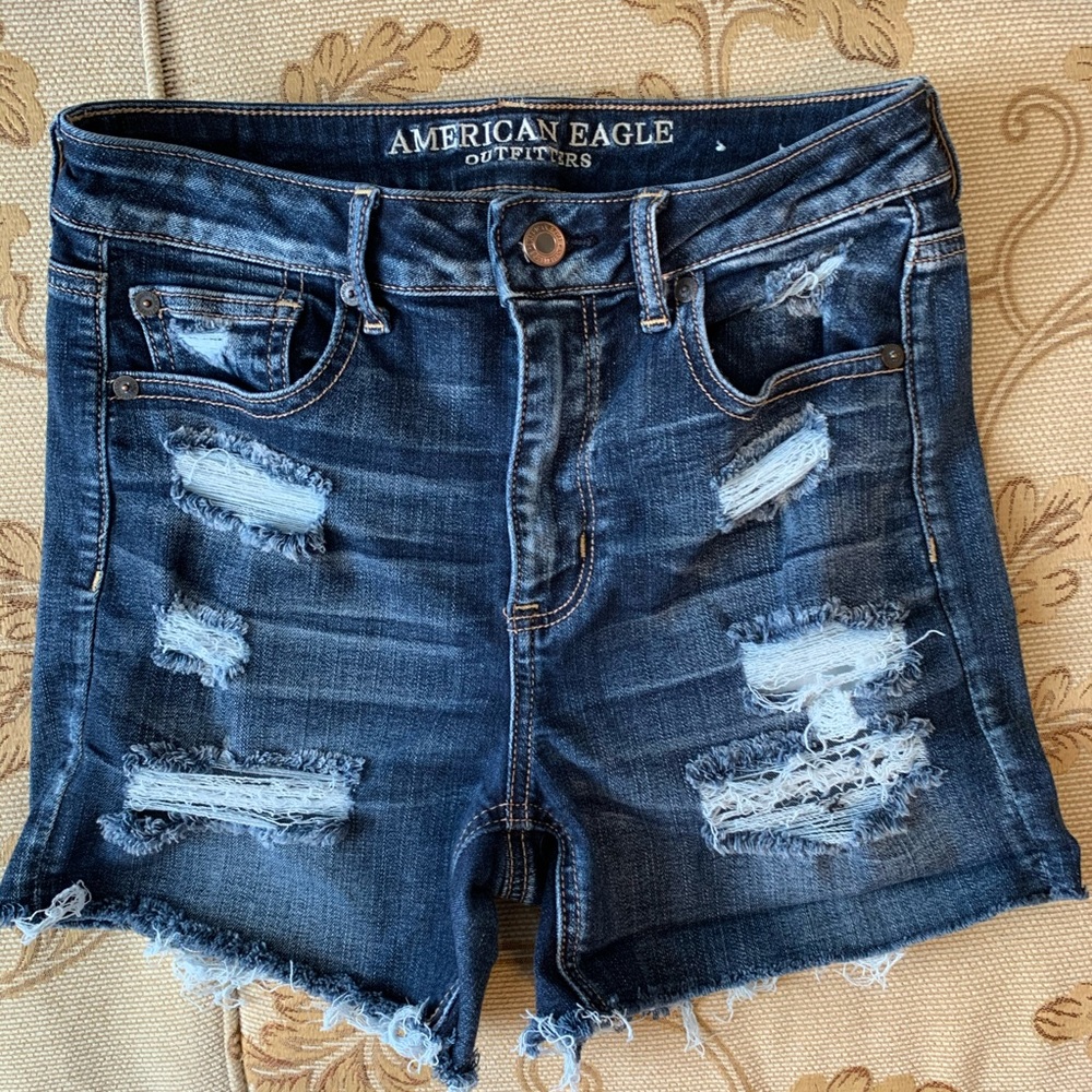 American Eagle Distressed Jean Shorts (Stretch)